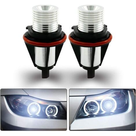 BUNTHAUS PA 2 pièces 1000LM Angel Eyes lumière voiture ampoule Led Halo anneau marqueur 5W 6000K blanc pour BMW E39 E60 E53 E63 E64 (blanc) (1/4)