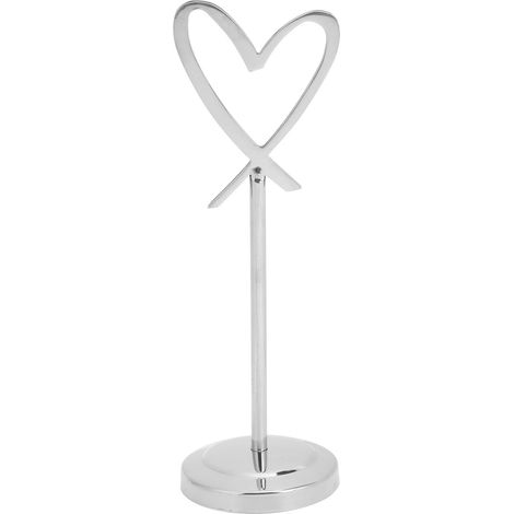 Table Number Holder HeartShaped Multipurpose Durable Name Card Clips for Wedding Party Office(Silver )