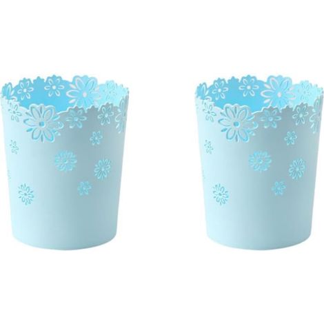 2 Poubelle,Plastique PP,Fond antidérapant,Motif creux,Bureau,Cuisine,Salle de bain
