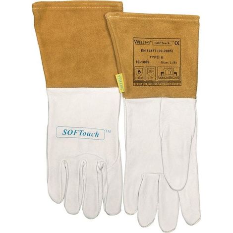 Guanti per saldatura taglia M (8,5) naturale / arancione 5 PA (Per 5)