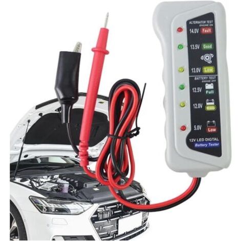 Testeur de batterie automobile,Voyant LED haute précision 6V 12V Analyseur de batterie automatique - Testeurs de tension avec poignée ergonomique, vérificateur de batterie automobile pour