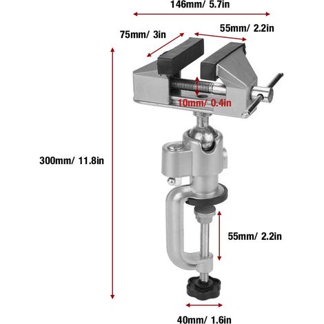 Étau d'établi rotatif à 360° robuste en alliage d'aluminium, outil de serrage (1/5)