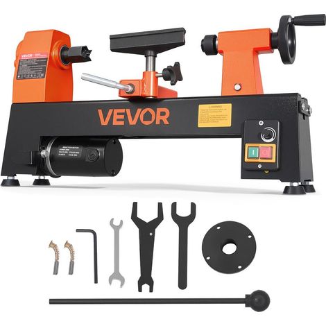 Tour à Bois d'Établi 1/3 CV Vitesse Variable 150-3200 tr/min 200x330 mm pour Atelier Bricolage Menuiserie (1/5)