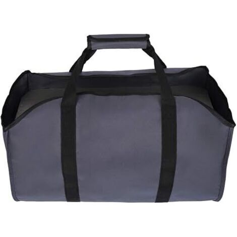 Sollbry Sac fourre-tout de transport de bûches en toile, support à bois de chauffage, poêles à bois de chauffage, bûches, camping, aménagement paysager (gris) (1/2)