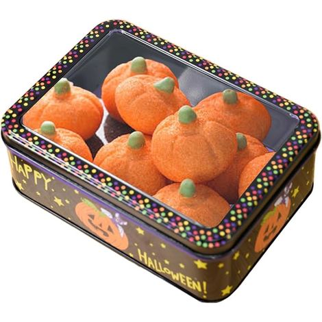 CCYKXA Small Halloween Tin BoxHalloween Cookie Tin Box - Empty Metal Tin BoxesPortable Rectangular Metal Storage Boxes in (1/5)