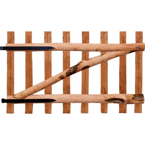 vidaXL Cancello Singolo Recinzione Legno Nocciolo Impregnato 100x60 cm (1/5)