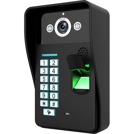 Caméra de sécurité sans Fil avec Sonnette vidéo Système d'interphone vidéo WiFi sans Fil Filaire 720P avec caméra IR-Cut HD avec Mot de Passe RFID à Empreintes digitales Installation Facile (1/5)