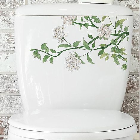 2pcs Autocollants Pour Toilettes - Feuilles De Verdure Tropicales, Sticker Mural Drle Pour Wc, Salle De Bain, Cuisine, Pvc (1/5)