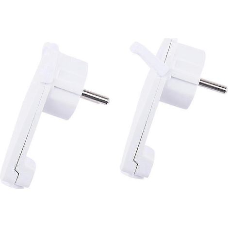 2 weiße Schuko-Winkelstecker, Schuko-Flachstecker 250 V (16 A), Schuko-Stecker, Schuko-Flachstecker, EU (1/5)