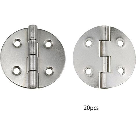 Bisagras para puertas de muebles, 20 piezas, redondas, para puertas y ventanas, de hierro, 440,55 cm, color plata. (1/5)