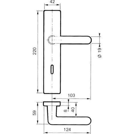 Vachette ARCOLOR 8800 placchetta chiave L nera design contemporaneo