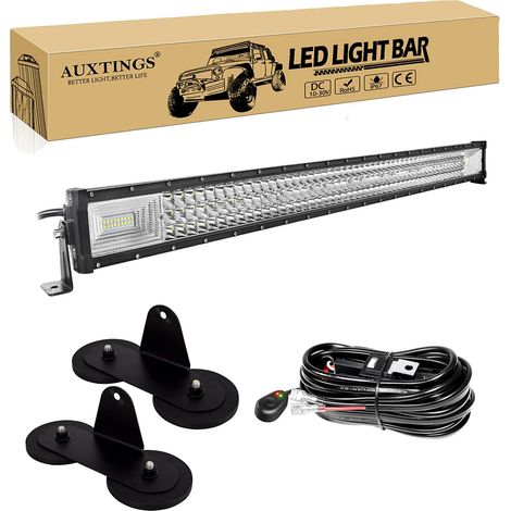 Barra de luz LED, longitud ajustable, diseño impermeable, cable de 42 pulgadas y 540 W. (1/2)