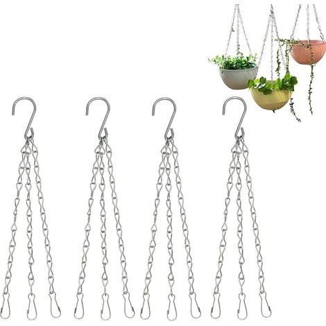 Ensemble de 4 supports suspendus en macramé pour plantes, pots suspendus, grands pots suspendus, pots de fleurs suspendus, pour lanternes, mangeoires à oiseaux et autres décorations. (1/4)