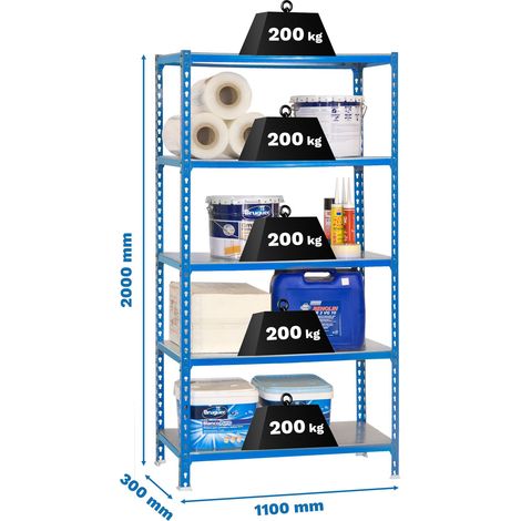 Simonrack Reggale leggero blu in metallo 5 ripiani (1/3)