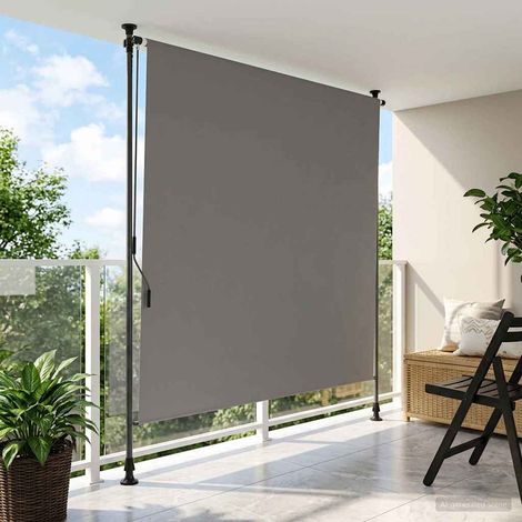 vidaXL Tenda a Rullo Esterna Grigio Chiaro 200 x 270 cm
