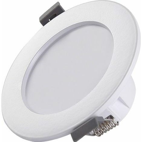 VURAHOME -5 spots LED pour salle de bain, IP44 ultra-plat 25mm, Ø85mm, blanc, plafonnier encastré, panneau LED 5W, 460Lm, blanc neutre 4000K— (1/2)