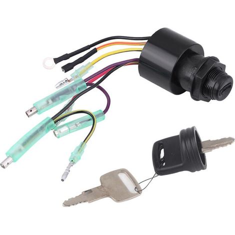 – Interrupteur à clé de contact pour bateau – Allumage avec 2 clés – Compatible boîtier télécommande Mercury – Installation plug & play - 87-17009A5-Crezuo (1/4)