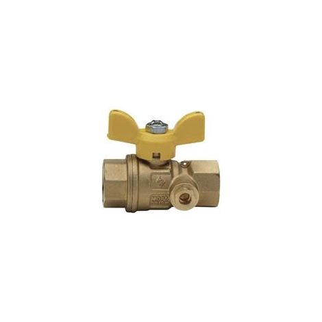 RUBINETTERIE BRESCIANE Valvola Gas Post Contatore Con Presa Pressione 3/4"