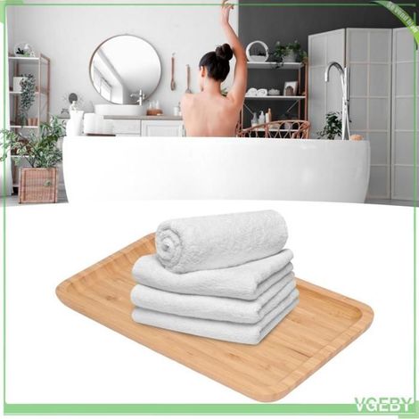 Fafeicy Plateau de salle de bains Plateau de vanité de Salle de Bain Modern Rectangular Bamboo Wood Cosmetics parapharmacie froid (1/5)