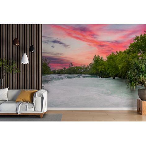 Papier peint cascades riviere au coucher du soleil - 150 x 250 cm (1/2)