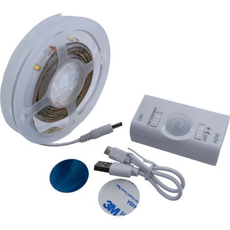 Tira LED de 1metro con sensor recargable USB cálida 3000K