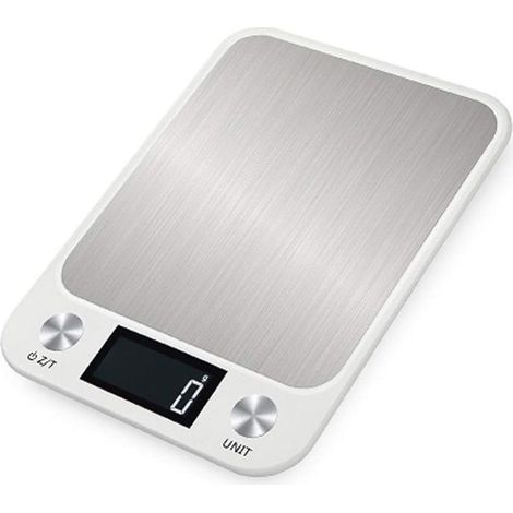 Balance de cuisine numérique, balance alimentaire multifonctionnelle de 22 livres, onces et grammes, acier inoxydable, avec écran LCD. (1/5)