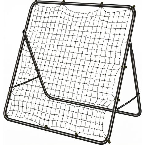 Rebondisseur football pliant, tube acier, noir, 120x73x112cm, angle réglable 5 niveaux (1/5)