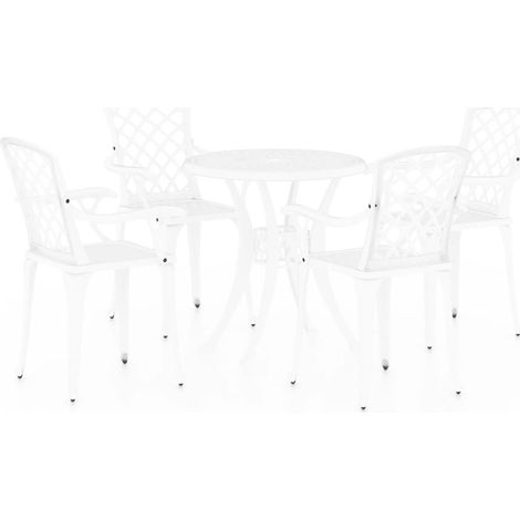 Maison Exclusive - Set da Bistrot 5 pz in Alluminio Pressofuso Bianco