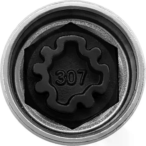 Clé à douille antivol compatible avec les clés antivol pour écrous de roue Master Lock 301, 302, 303, 304, 307 et 313 (1/5)
