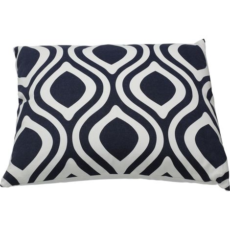 EGLO LIVING Kissen Chevery, klassisch elegantes Couch Zierkissen, Dekokissen aus Baumwolle und Polyester in Weiß und Blau, Kissenbezug mit Inlett, edles Sofakissen 45x45 cm (1/5)