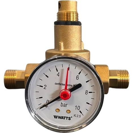 Réducteur de pression 1/2" M/M laiton piston direct avec buses de pression d'eau régulateur d'eau maison système d'eau matériau lourd haute étanchéité (1/4)