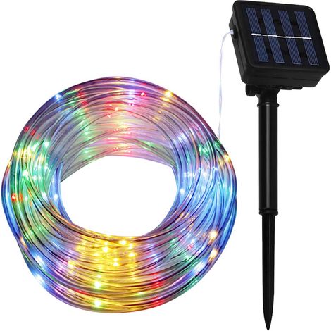10 m 100 LED Solar String Lights Outdoor Waterproof Rope String Lights for Garden, Terrace, Backyard, Path, Fence, Tree, Christmas, Wedding, Multicoloured Decoration Light (1/5)