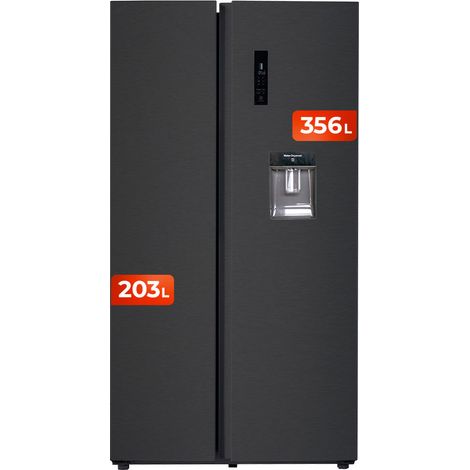 Frigorífico Americano EVVO F90Xe, 359 l + 203 l, Inox, Dispensador de agua