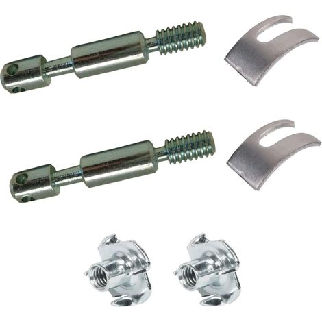 Cyclingcolors – Kit complet 2x goujons d'assemblage 6mm x 50mm – 2x écrous à griffes M6 acier – 2x étriers fourchette 38mm pour assemblage meuble (1/4)