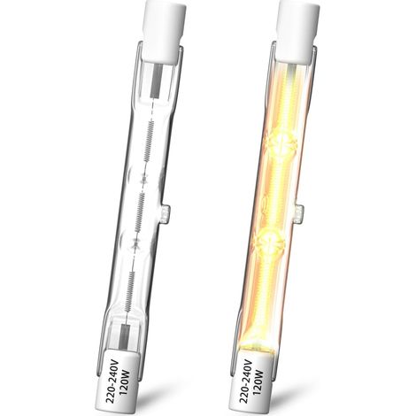 Ampoule Halogène R7s 78mm - Lot de 2 - 120W Blanc Chaud - Dimmable CRI80 - Pour Projecteur et Plafonnier (1/5)