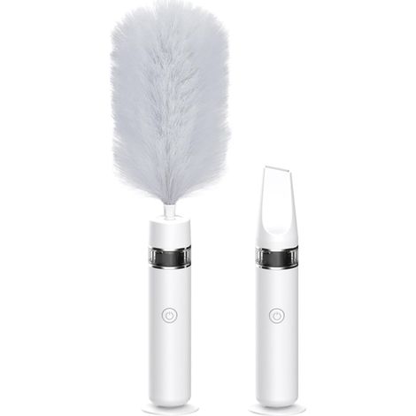 Spin Duster – Plumeau motorisé, brosse rotative télescopique  Outil de collecte de poussière léger, accessoire de nettoyage ergonomique pour les tâches de nettoyage d'intérieur, entretien délicat
