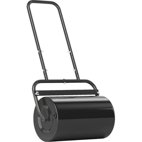 Acier noir et poignée en U, pour aplatir la pelouse sans effort, rouleau de jardin 50 cm (1/5)