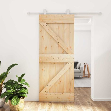 vidaXL Porta scorrevole Naturale e Bianco 85 x 210 cm