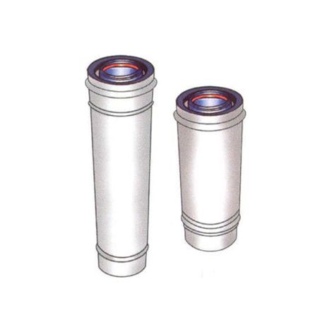 Ubbink – Conduit de fumée concentrique en acier inoxydable 316 L – Longueur 500 mm isolé – Évacuation des gaz brûlés