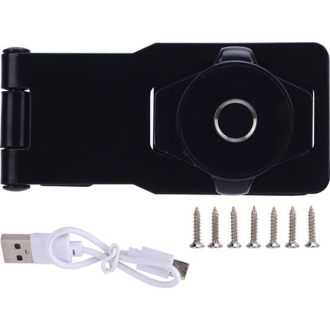 Intelligente elektronische Fingerabdruckschlösser, wiederaufladbar, schwarz (für Schranktüren, Möbel)