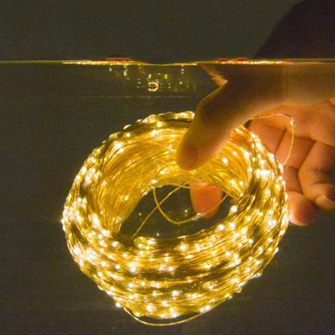 Solarbetriebene LED-Weihnachtsbeleuchtung, hohe Helligkeit, robuster Kupferdraht, 50 LEDs, Solarleuchten für den Außenbereich, 8 Modi, 5 Meter (1/5)