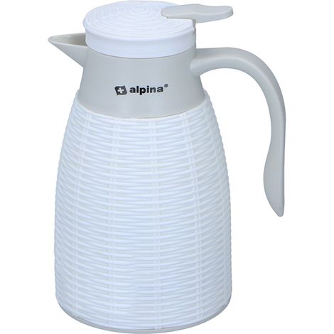 Caraffa Termica Bottiglia con Tappo Salvafreschezza Sottovuoto Thermos Bianco