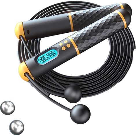 Corde à sauter à contrepoids réglable avec minuteur de calories pour l'entraînement et le fitness (1/5)