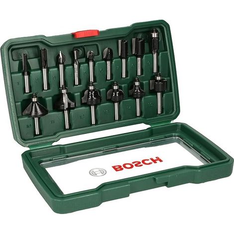 Bosch Set Da 15 Pezzi Di Frese In Metallo Duro, Per Legno, 45 X 40 X 25 Cm, Verde (1/5)