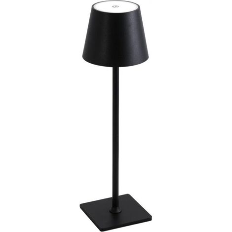 Lampe de table sans fil noire, lampe de bureau LED portable, batterie 1200 mAh, variateur d'intensité 3 couleurs, veilleuse (1/5)