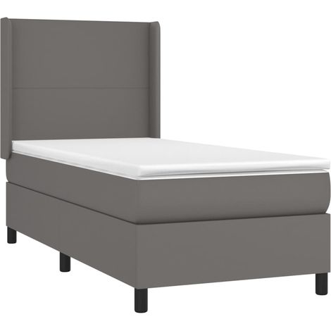 Struttura letto LED con testiera materasso boxspring 90x200 cm sintetico grigio TDL0209512