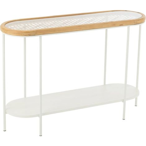 Console en Bois "Mati" 120cm Naturel & Blanc