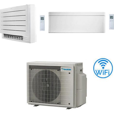 Daikin Stylish + FVXM-A Standklimaanlage mit , Perfera R32 Dual Split Inverter, 12000 + 12000 BTU, mit E.U. 2MXM50A9, Klasse A+++/A++