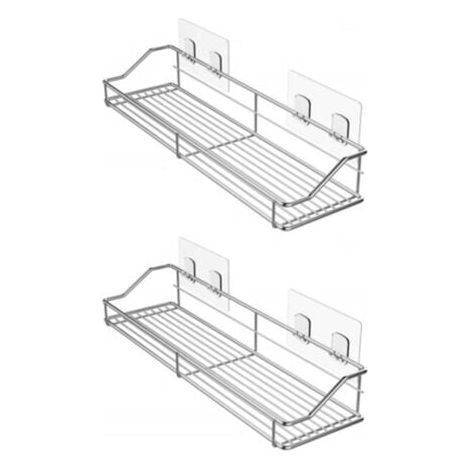 2 Stück Duschhelfer Korb Regal Bad Organizer Küche Gewürzregal Edelstahl SUS304 - ohne Bohren (1/5)