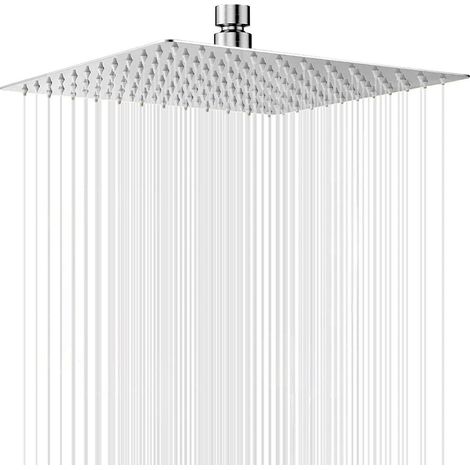 Regendusche 30cm Quadratisch Edelstahl mit Anti-Kalk-Düsen und Hochdruck (1/5)